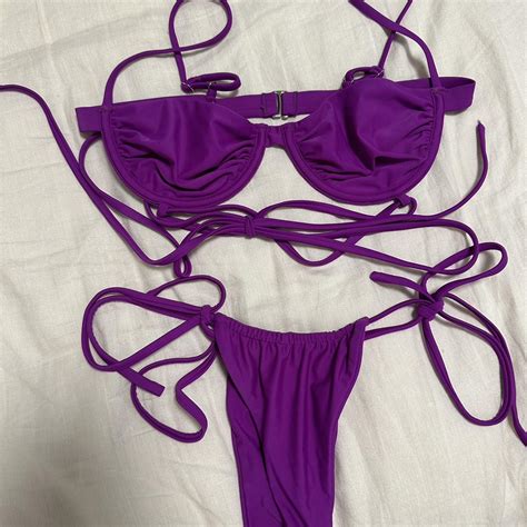 Tiger Mist Purple Bikini Only Worn Once Size Depop