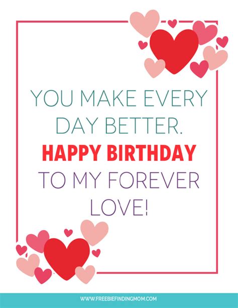 Free Printable Happy Birthday To My Love Quotes