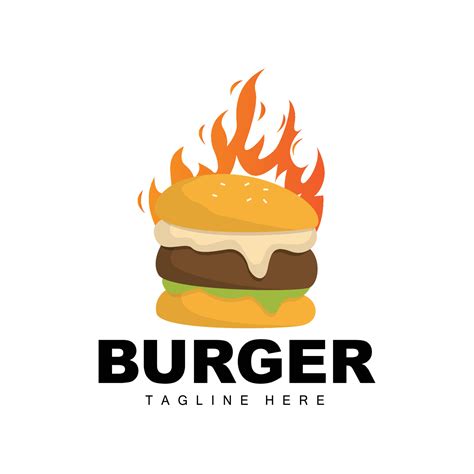 Burger Logo, Bread Vector, Meat And Vegetable, Fast Food Design, Burger ...