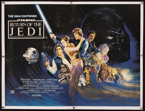 Return Of The Jedi Vintage Movie Poster Original British Quad X