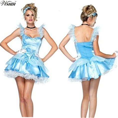 Fairy Tale Role Playing Game Blue Adult Princess Cinderella Costume