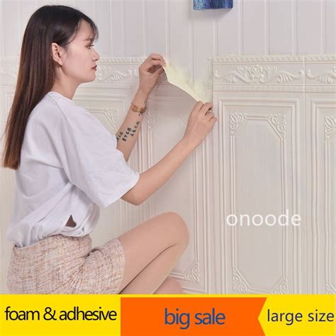 Foam 3D Wall Paper Dinding 90 X 70cm European Style Wall Decoration