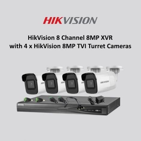 HikVision 8 Channel 8MP XVR 4 X HikVision 5MP TVI Bullet Cameras