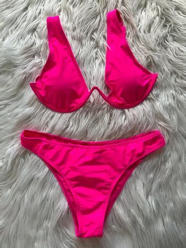 Conjunto De Bikini Con Aro Shein Importado De Usa Fucsia Cuotas Al