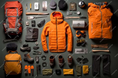 Premium AI Image | Arranging the Perfect Outdoor Adventure Gear A ...