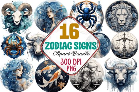 Zodiac Signs Sublimation Clipart Png Graphic By Craftart Creative Fabrica