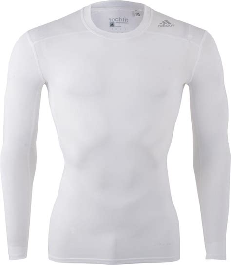 Adidas Techfit Base Sportshirt Maat L Mannen Wit