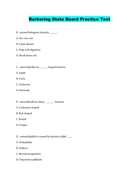 Cosmetology State Board Practice Test Latest Browsegrades