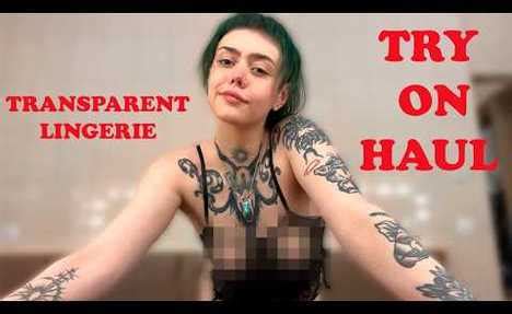 4K TRANSPARENT LINGERIE SET TRY ON HAUL Micro Thong Bikini See Through Close Ups 2024