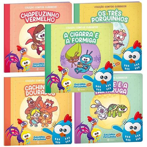 Coleção Contos Clássicos Com Galinha Pintadinha Kit 5 Volumes ...