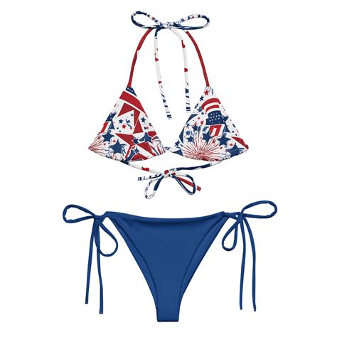 Fourth Of July String Bikini July Fourth Bikini Patriotic Swimwear Etsy