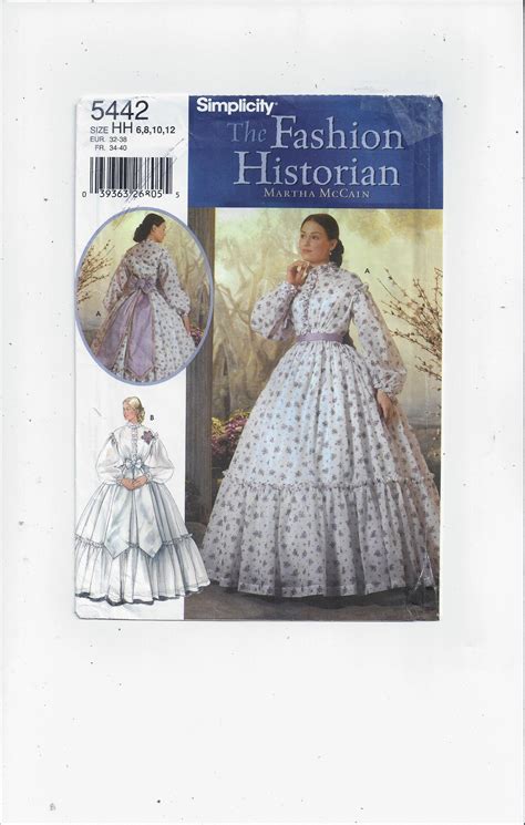 Simplicity Sewing Pattern For Historical Costume Civil War