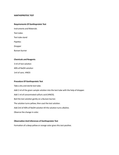 Xanthoproteic Test