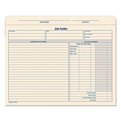 Tops™ Job Folder Straight Tabs Letter Size Manila 20pack Wedge