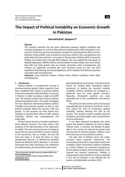 PDF The Impact Of Political Instability On Economic Growth In Pakistan