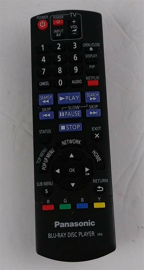 Genuine Panasonic Remote Control Blu Ray Disc Player Ir6 Black