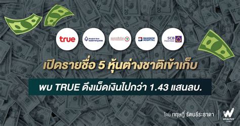 Wealthy Thai เปิดรายชื่อ 5 หุ้นต่างชาติเข้าเก็บ พบ True ดึงเม็ดเงินไป