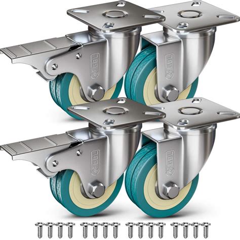 GBL Heavy Duty Castor Wheels Set Of 4 50mm Load Capacity Up To 200kg