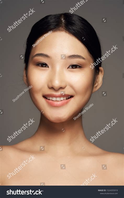 Cheerful Beautiful Woman Asian Appearance Naked Stock Photo 1524355919 Shutterstock