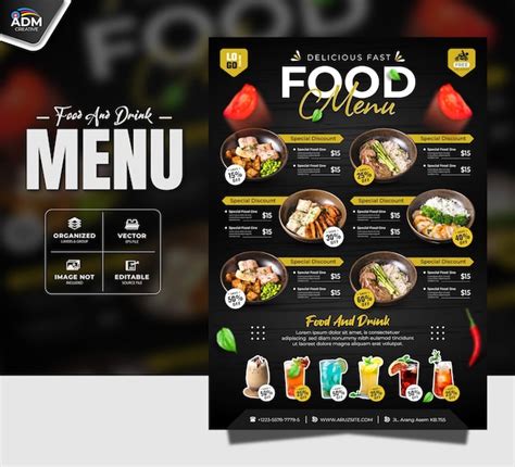 premium vector food  drink special menu restaurant template