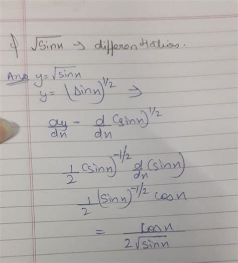 Root Sinx Differentiation Brainly In