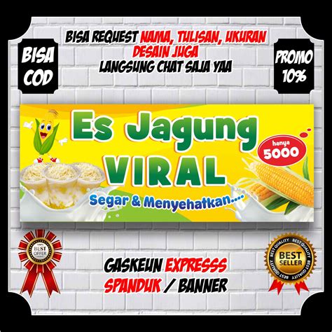 Spanduk Banner Es Jagung Viral Spanduk Es Jagung Jasuke Spanduk Jualan