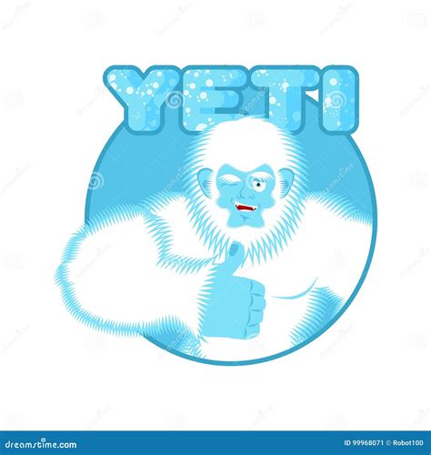 Yeti Thumbs Up. Bigfoot Winks Emoji Stock Vector - Illustration of