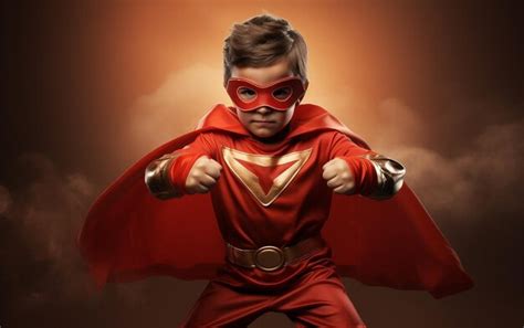 premium photo child  playful heroic pose
