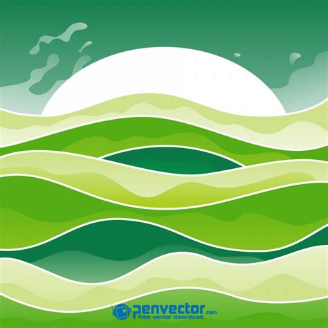 green-wave-background-free-vector | VECTORPIC