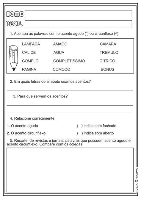 Atividade Sobre Acento Agudo E Circunflexo