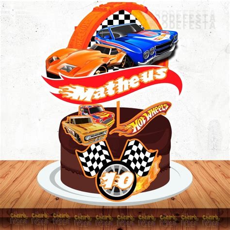 Topo De Bolo Personalizado Topper Hot Wheels Shopee Brasil