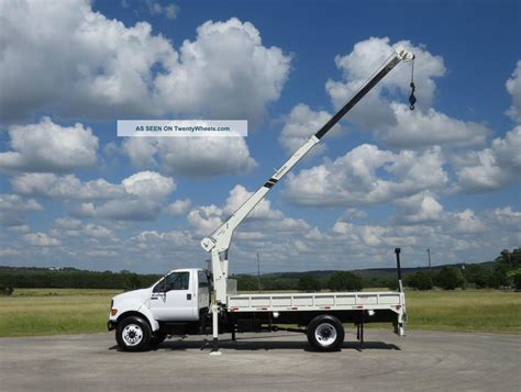 2003 Ford F750 Crane Boom 16 Flatbed Truck 27k Miles