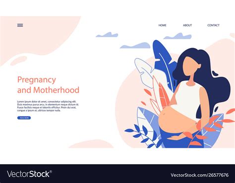 Webside Banner Pregnancy And Motherhood Cartoon Vector Image