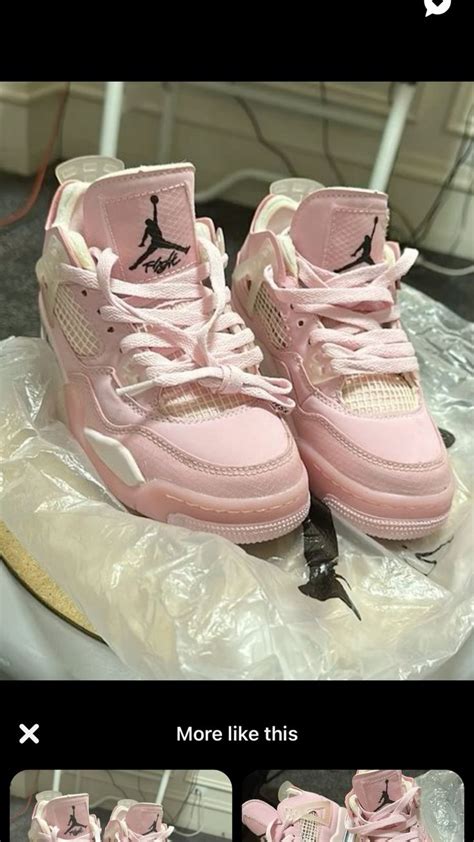 Jordan 4s light pink and off white in 2024 | Pink jordans, Pink nikes ...