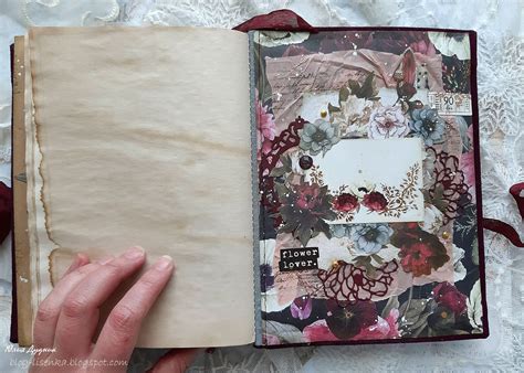 Блог Лисёнка: Бордовый цветочный блокнот.