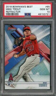 Mike Trout Bowman S Best Refractor Psa Gem Mint Ebay