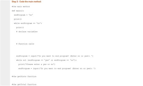 solved step  code  main method  main method def cheggcom