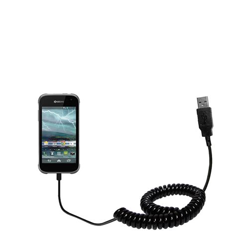 Coiled Power Hot Sync USB Cable Suitable For The Kyocera Hydro XTRM With Both Data And Charge
