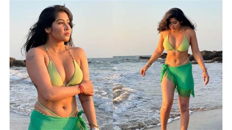 Gujarat Tik Tok Star Sofia Ansari Hot Beach Bikini Photo Sets Glamsundari In