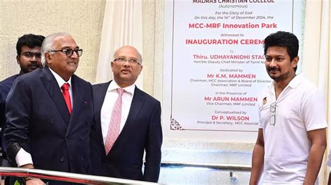 MCC-MRF Innovation Park inaugurated at Madras Christian College - The ...