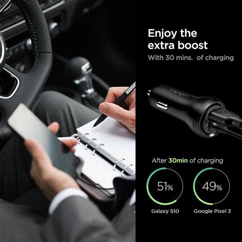 Buy Spigen SteadiBoost Built In USB C PD3 0 Car Charger Online