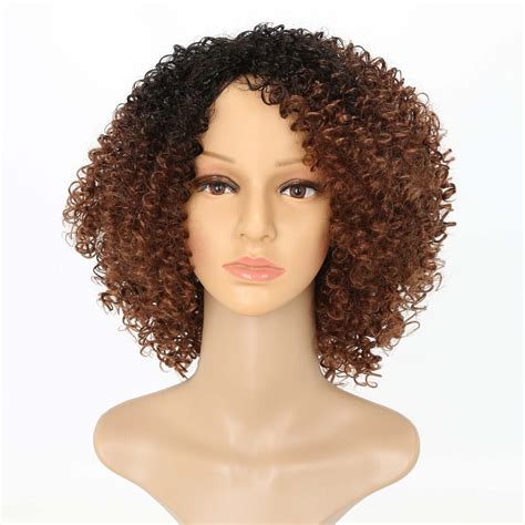 Explosive Gradient Brown Wig Short Curly Wig Wig For Black Etsy