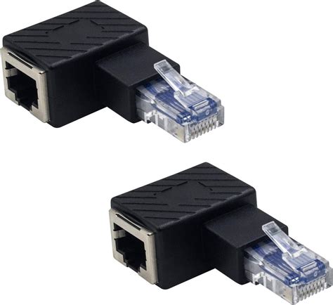 Duttek Ethernet Adapter 90 Degree Right Angled Rj45 Male To Female Ethernet