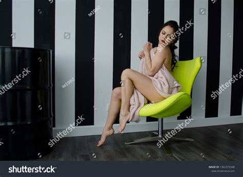Sexy Brunette Girl Lingerie On Chair Stock Photo 1362372548 Shutterstock