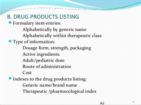 Hospital formulary