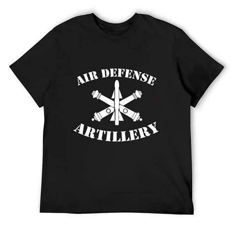 Army Air Defense Artillery Insignia Badge T Shirt Black Small