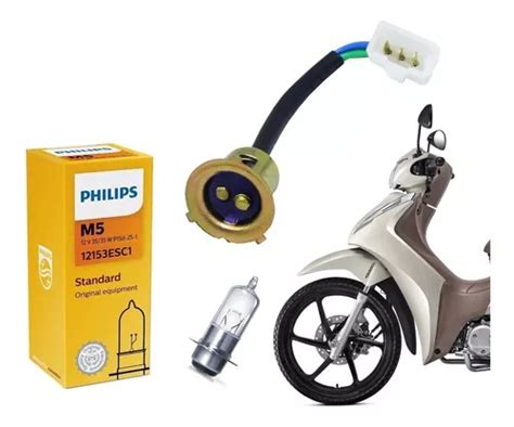 Lâmpada Farol M5 Philips Soquete Pop Biz Bros Crypton Neo MercadoLivre