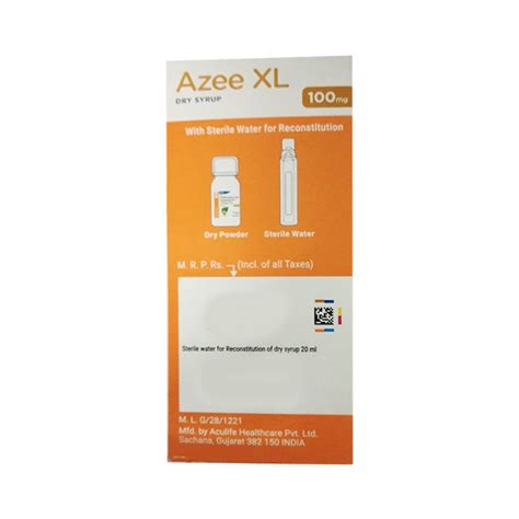 Buy AZEE XL PEPPERMINT FLAVOUR 100mg Dry Syrup 30ml Online At Upto 25