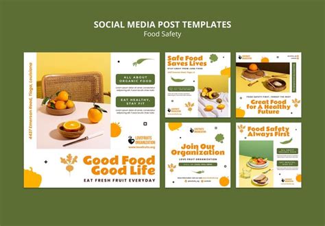 Free Psd Food Safety Social Media Posts Collection