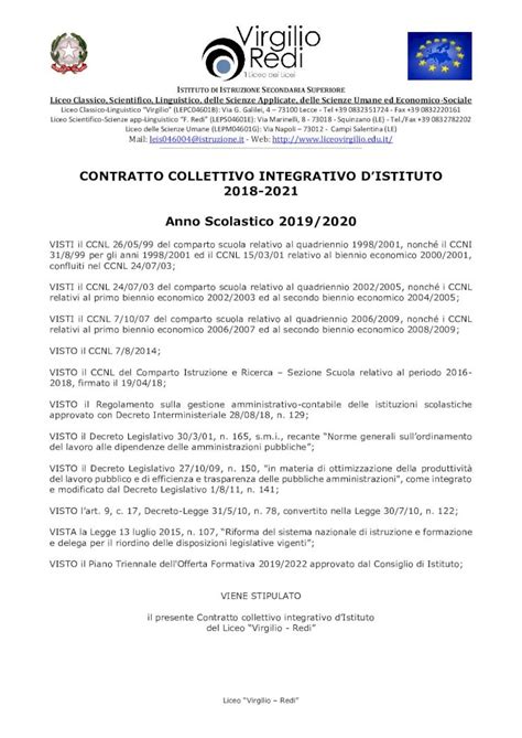 PDF CONTRATTO COLLETTIVO INTEGRATIVO VISTA La Legge 13 Luglio